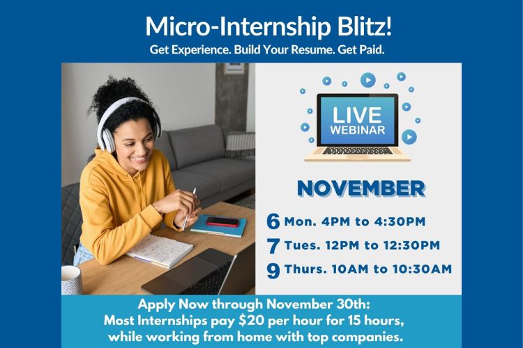 Micro-Internship Blitz! Get Experience. Build Your Resume. Get Paid.